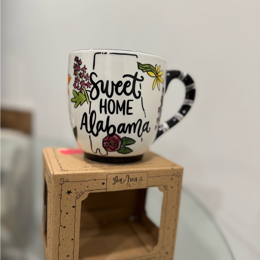 Rae Dunn Sweet Home Alabama Mug - White with Floral Accents